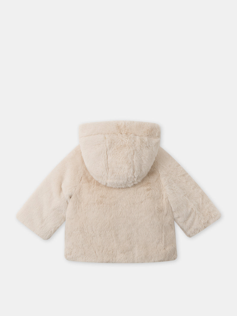 Giacca-reversibile-a-stampa-floreale-o-crema-Bambina