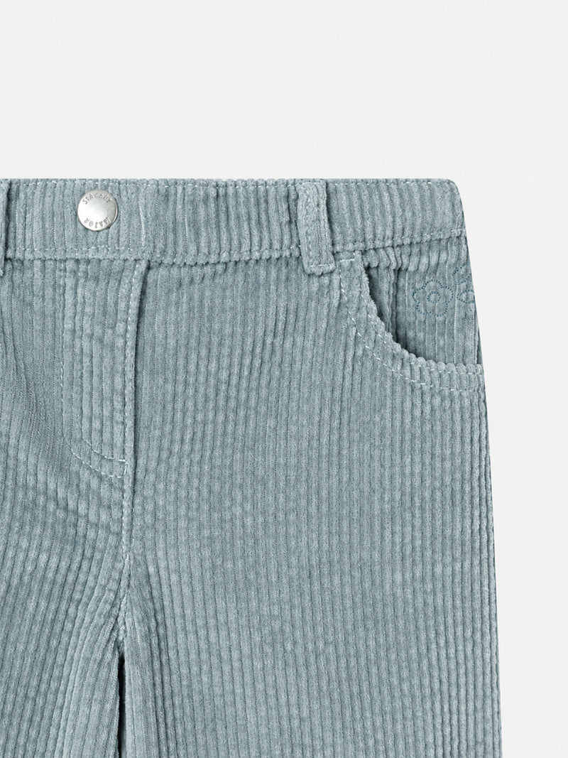 Pantaloni in velours verde per ragazze