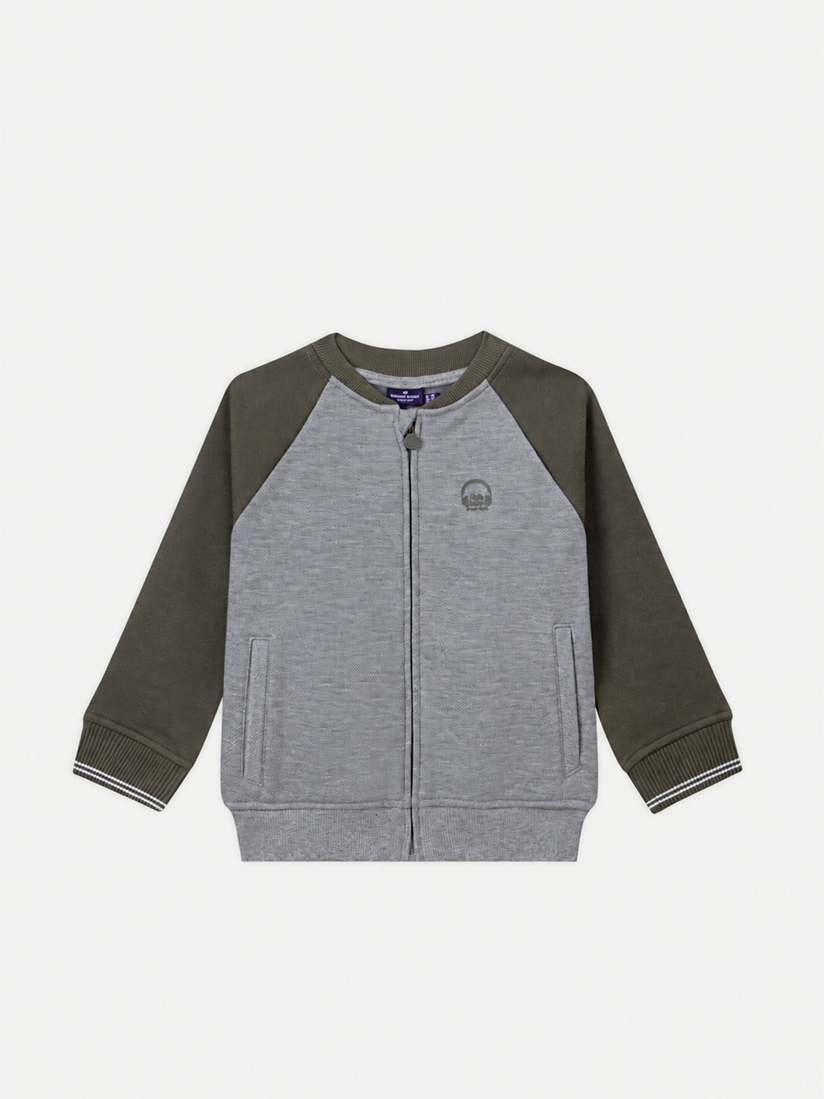 Gilet grigio e khaki con zip per ragazzi