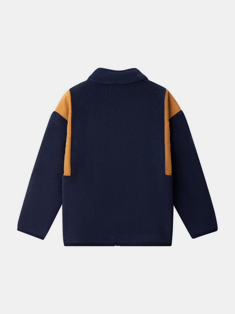 Gilet in pile blu navy con zip per ragazzi