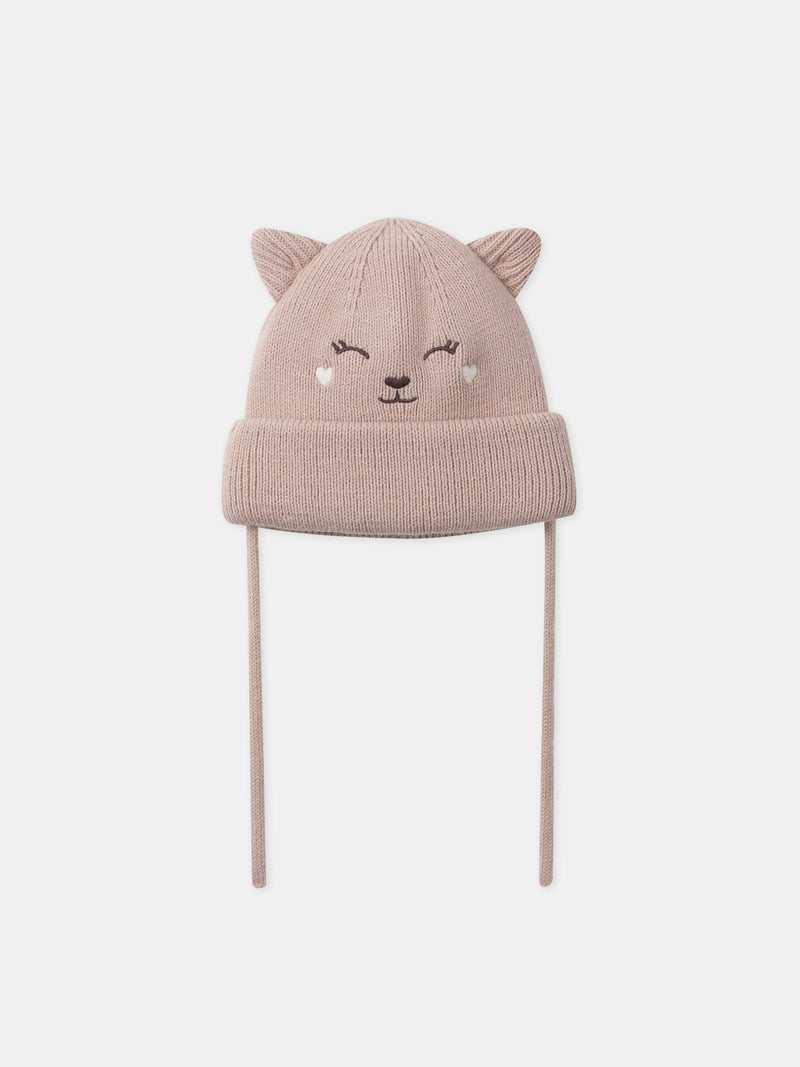Cappello Rosa Faccia di Cerbiatto Bebé Ragazza