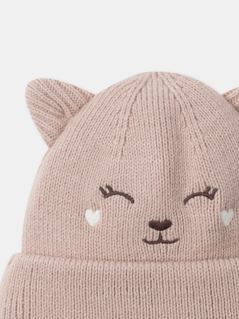 Cappello Rosa Faccia di Cerbiatto Bebé Ragazza