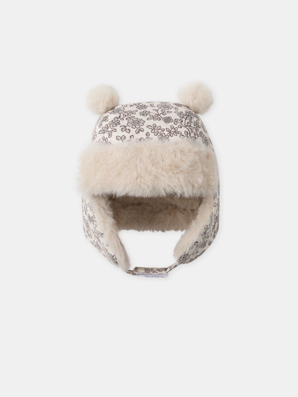 Cappello-con-pompom-a-stampa-floreale-Bambina