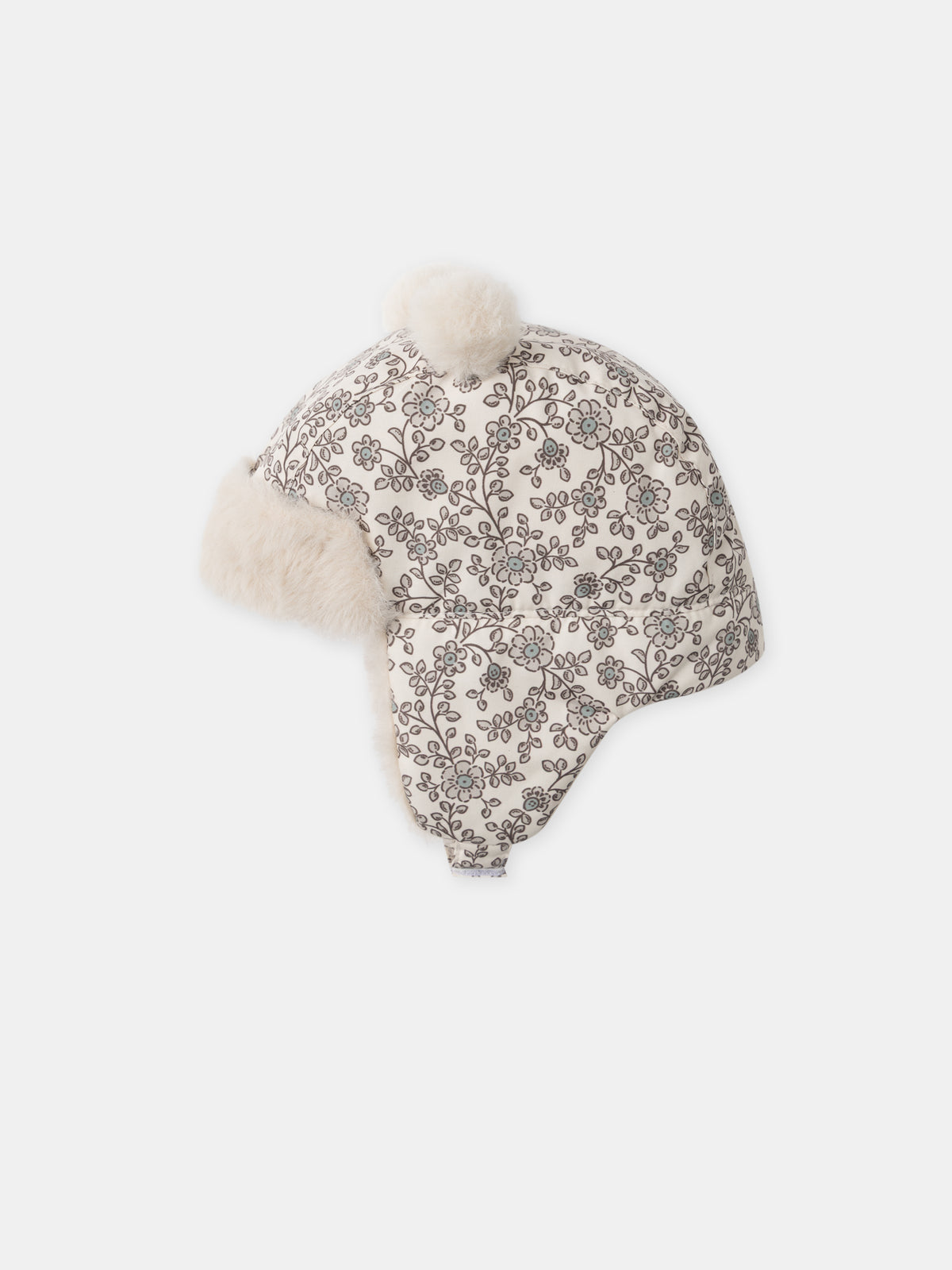 Cappello-con-pompom-a-stampa-floreale-Bambina