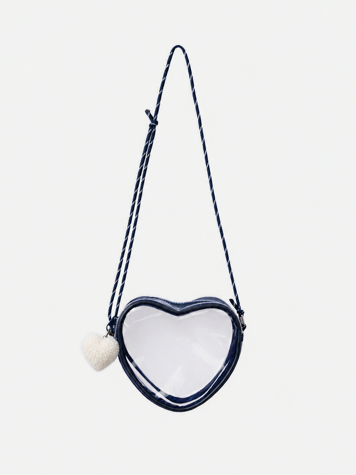 Borsa a Spalla Trasparente a Forma di Cuore con Charm Cuore per Ragazze