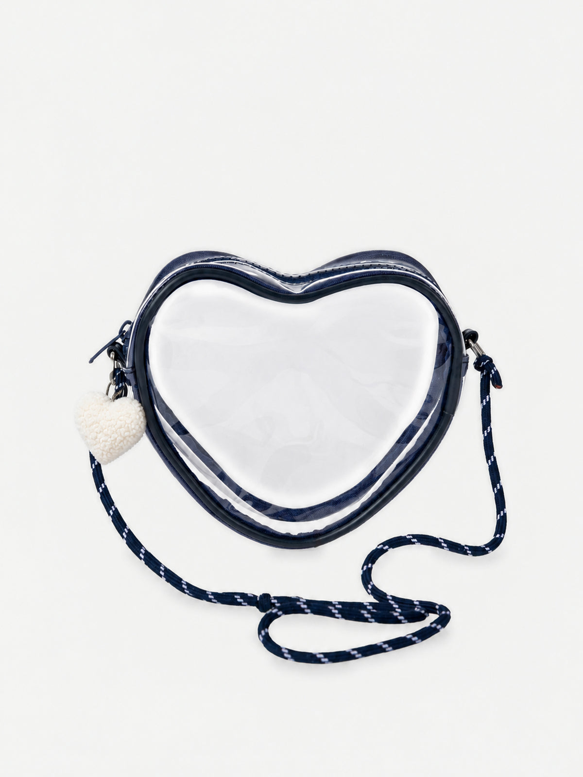 Borsa a Spalla Trasparente a Forma di Cuore con Charm Cuore per Ragazze