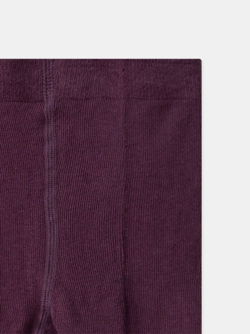Collant bordeaux con effetto falso aperto per ragazze