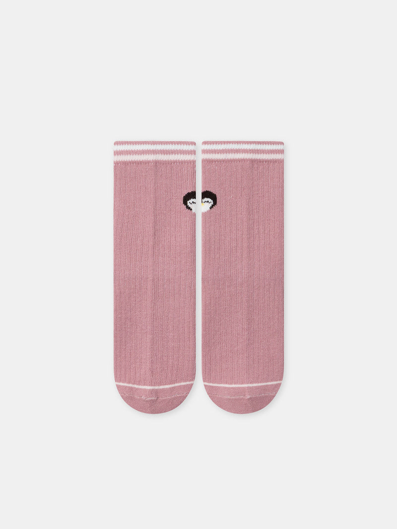 Pacco da 5 calzini rosa pinguini Ragazza