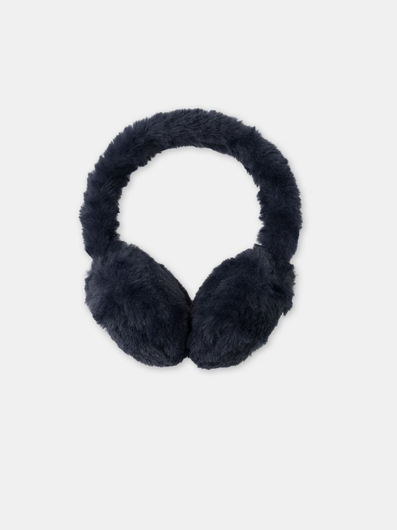 Cuffie blu marine con toppa a forma di cuore per ragazze