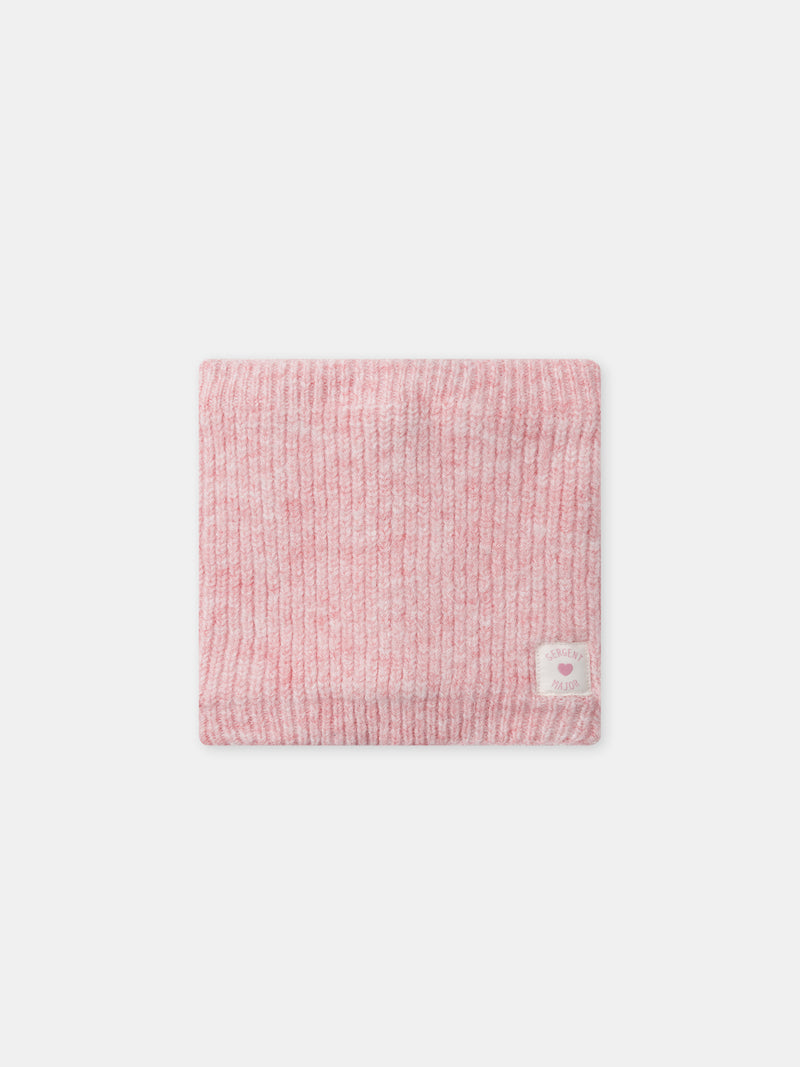 Snood rosa in maglia Ragazza