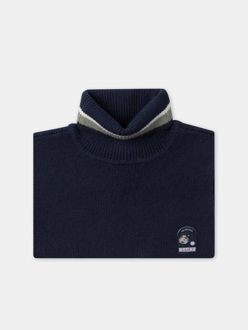 Plastron blu navy a strisce bambino