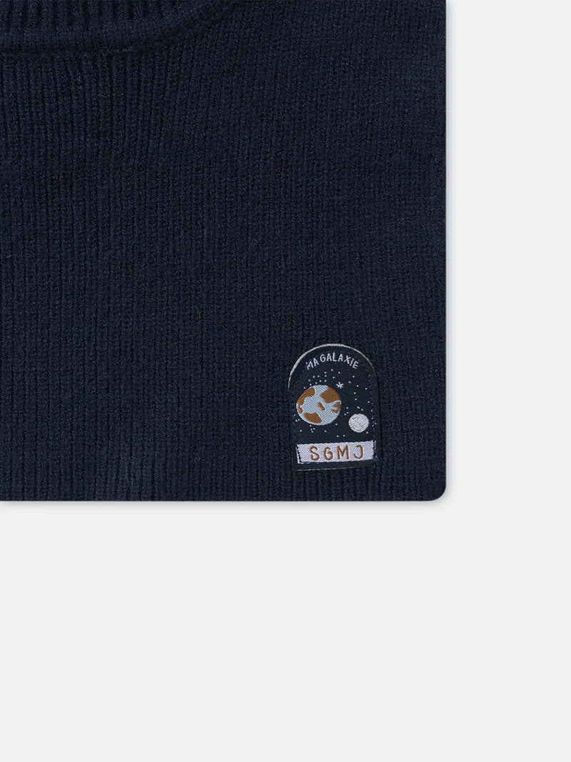 Plastron blu navy a strisce bambino