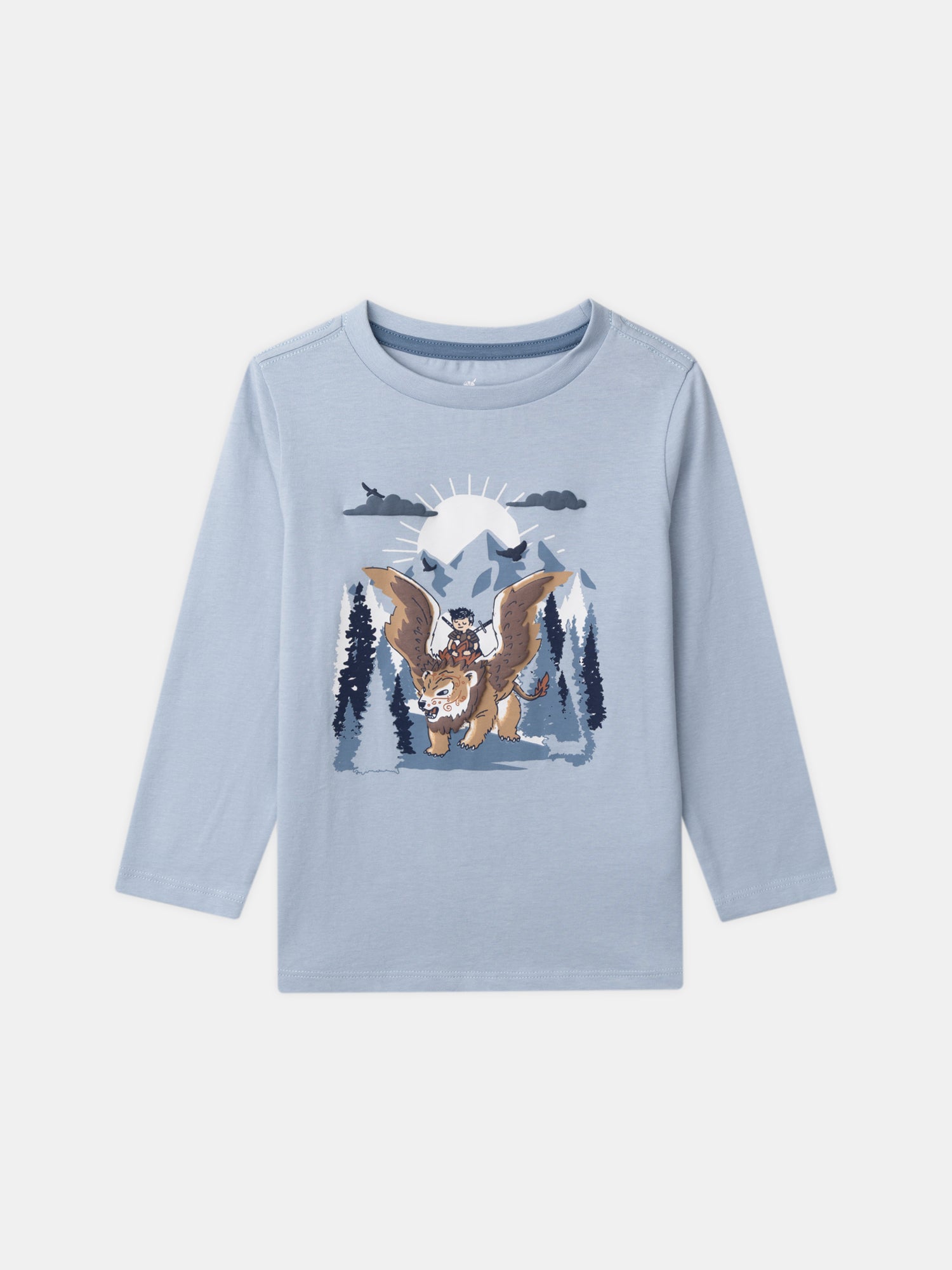 Pyjamas bleu ciel et marine imprimé griffon Garçon