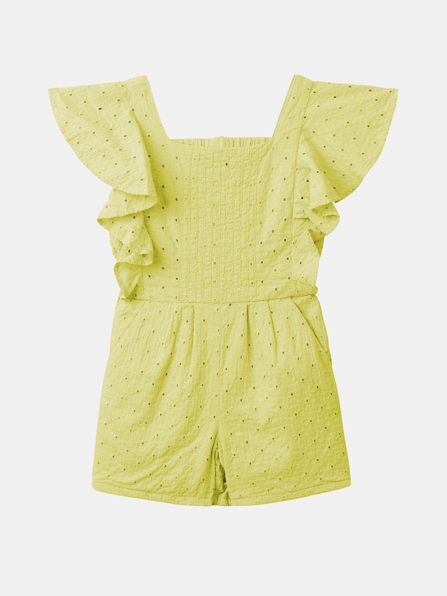 Combinaison jaune à broderie anglaise Fille