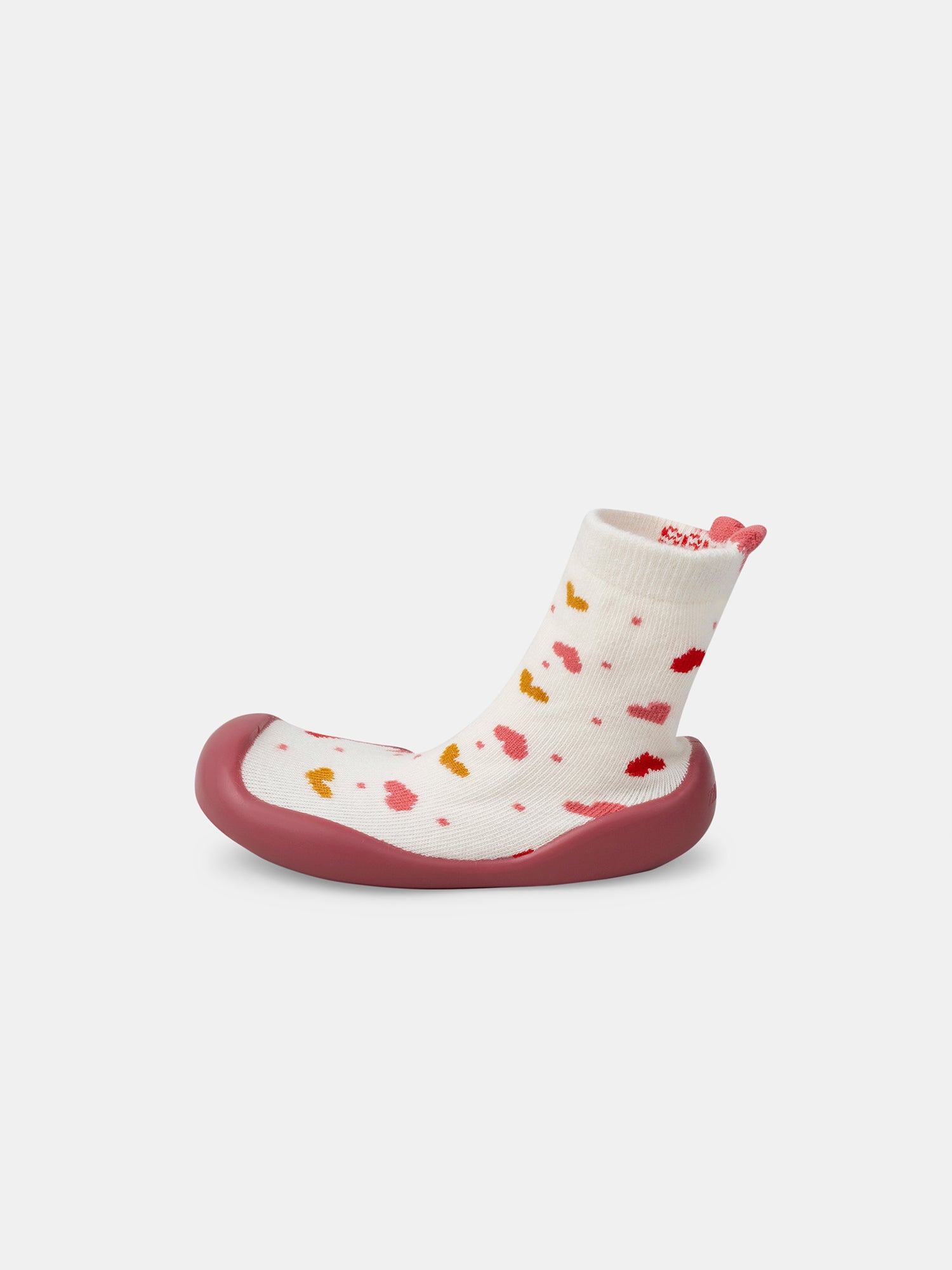 Calzini ecru con cuore Bambina