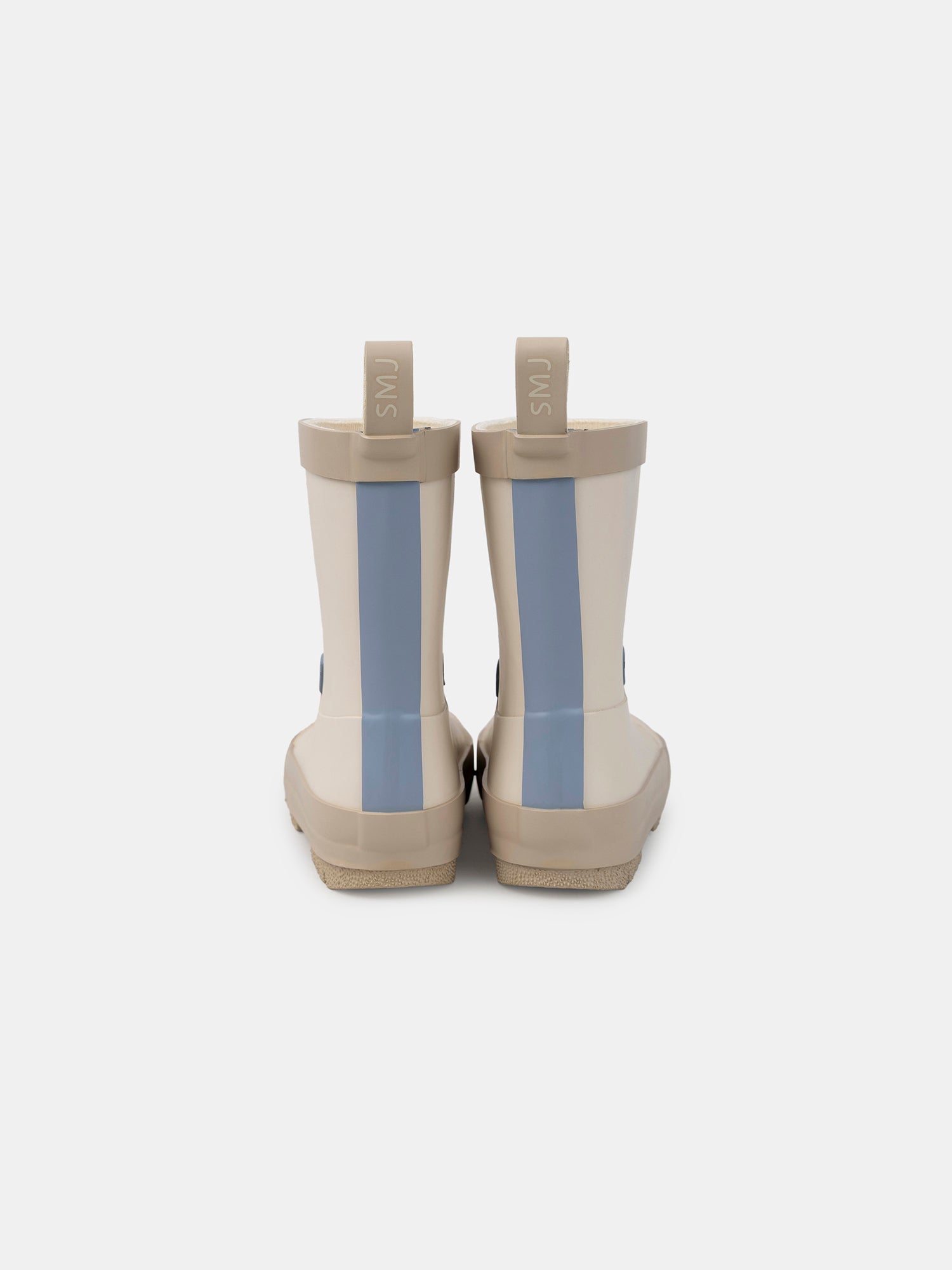 Stivali in gomma beige stampati con testa di orso Bambino