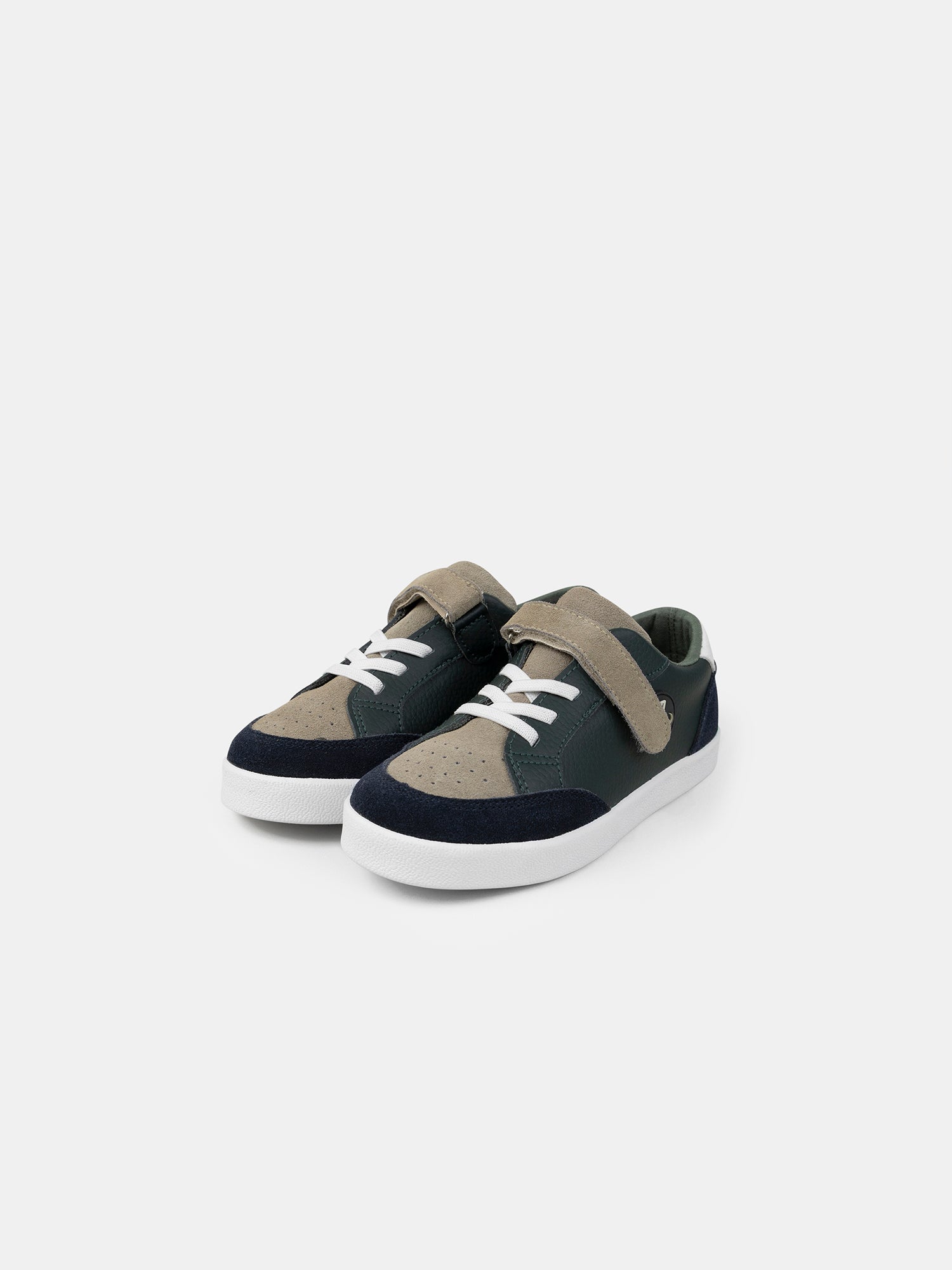 Sneakers tricolori con velcro per ragazzi