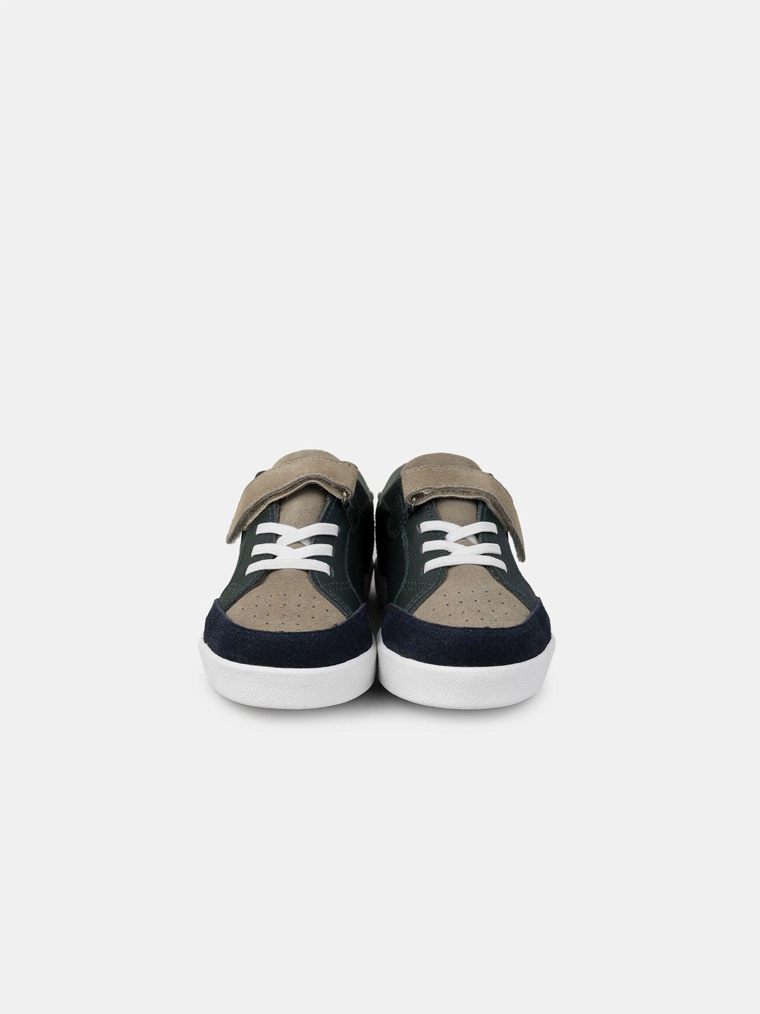 Sneakers tricolori con velcro per ragazzi