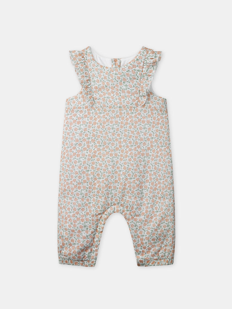 Completo con stampa floreale + body + fascia per neonata