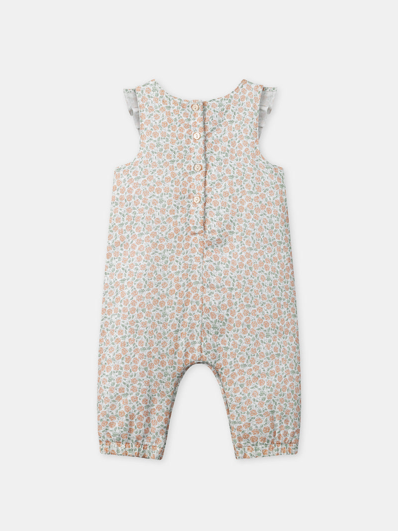 Completo con stampa floreale + body + fascia per neonata