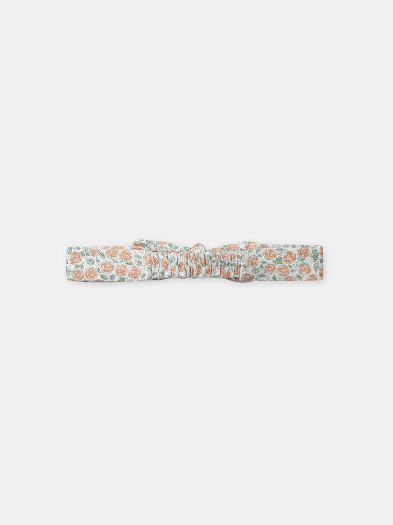 Completo con stampa floreale + body + fascia per neonata