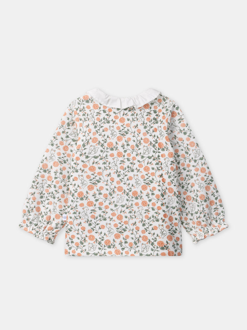 Set di felpa con stampa floreale + leggings + calze per neonata