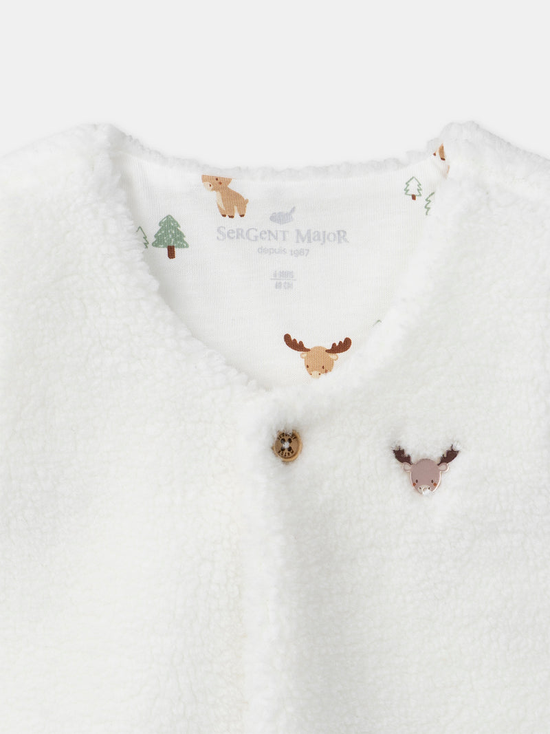 Set con t-shirt stampata + gilet + pantaloni per neonato maschio