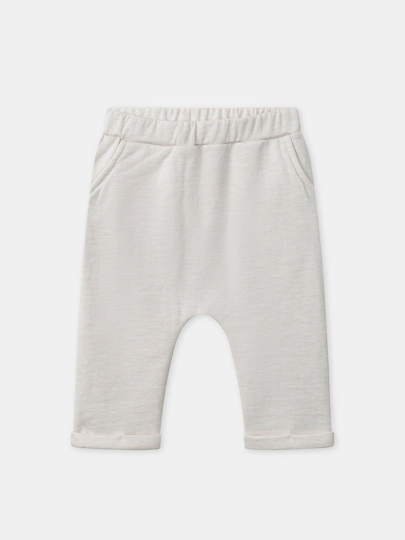 Completo in felpa bianca + pantaloni + calzini Neonato Unisex