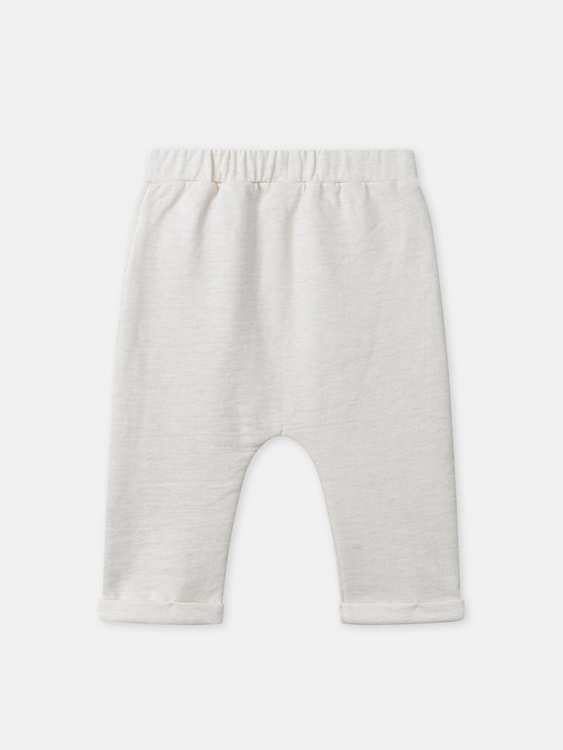 Completo in felpa bianca + pantaloni + calzini Neonato Unisex