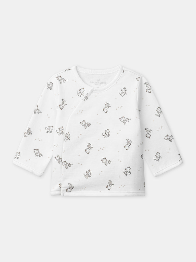 Completo con reggiseno a stampa leopardata + pantaloni + calzini per neonati unisex