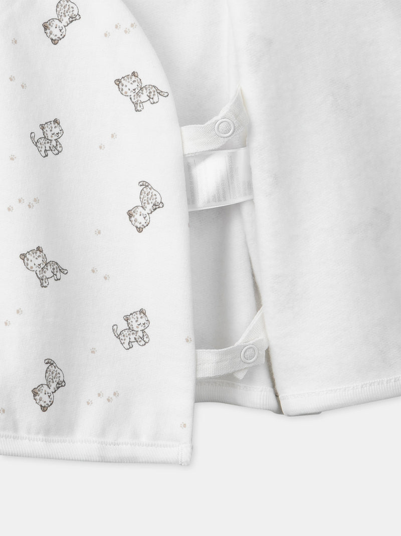 Completo con reggiseno a stampa leopardata + pantaloni + calzini per neonati unisex