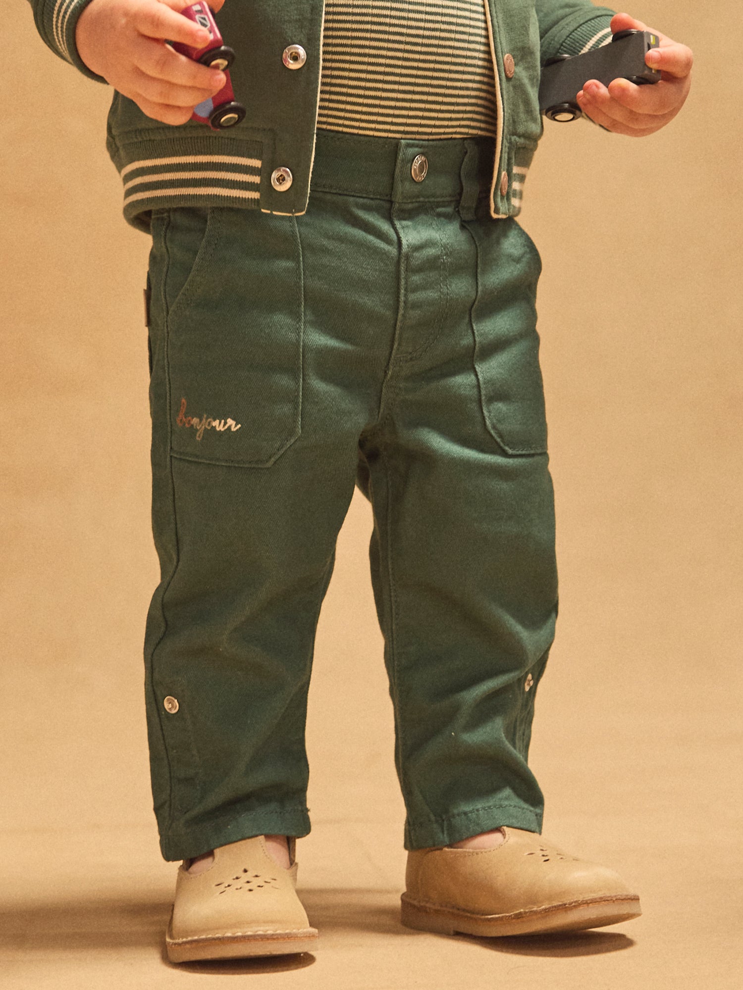 Pantaloni verdi scuri arrotolabili Bambino