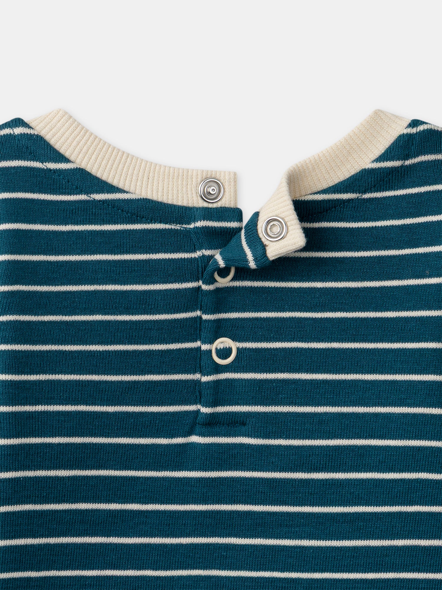 T-shirt Ecru a Manica Lunga con Stampa di Animali per Bambino