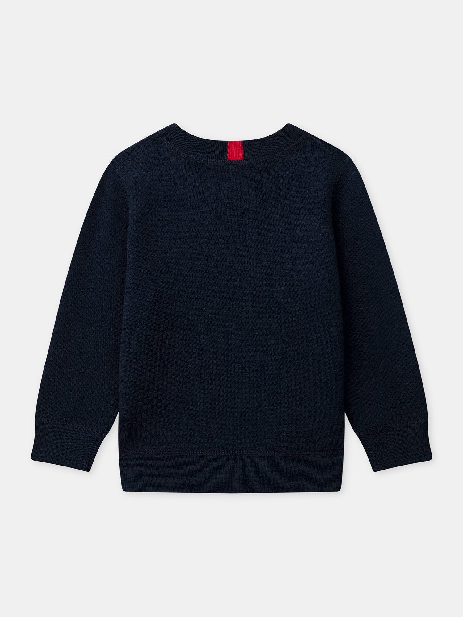 Maglione blu navy con patch per ragazzi