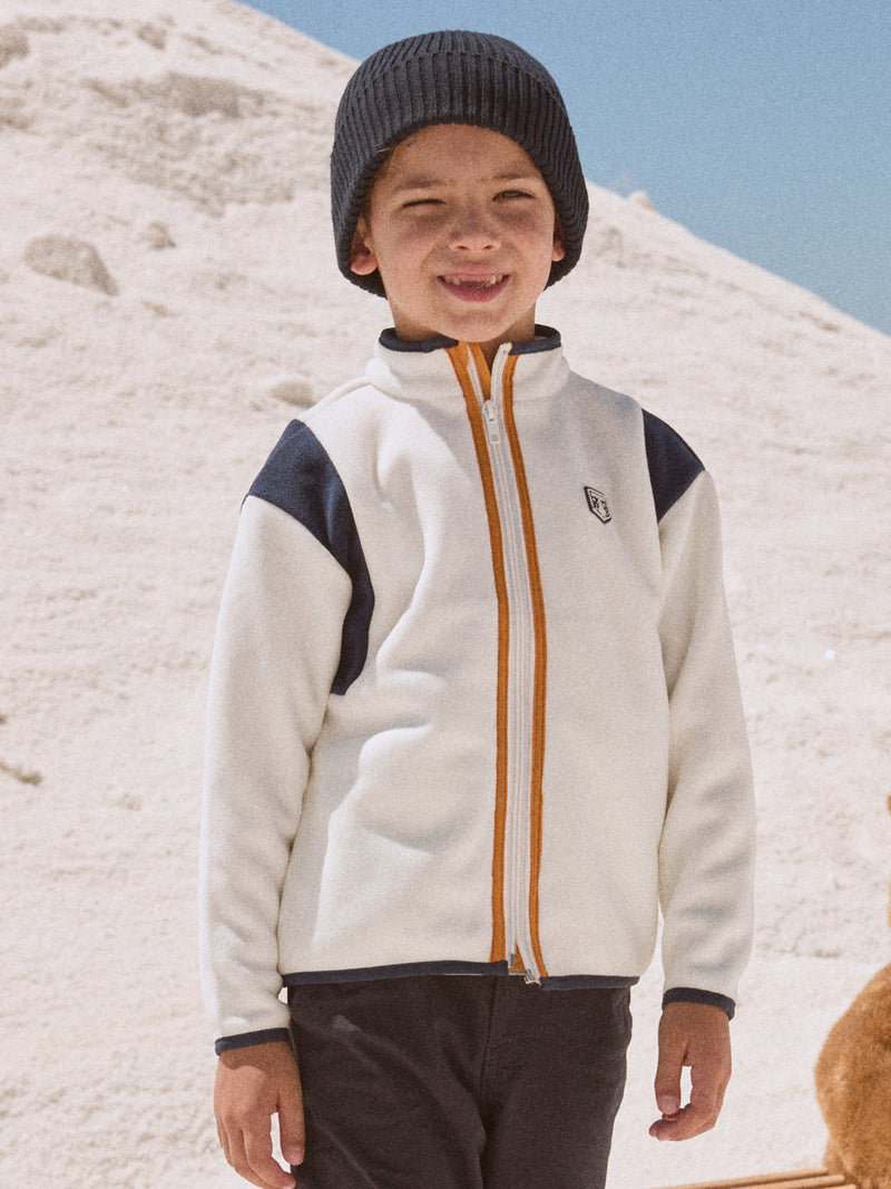 Gilet bianco con zip per ragazzi