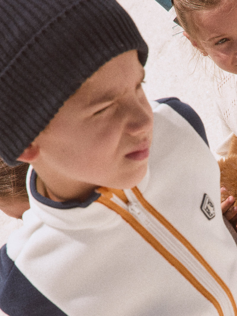 Gilet bianco con zip per ragazzi