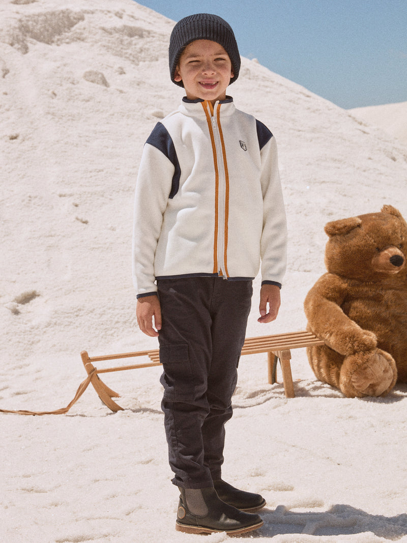 Gilet bianco con zip per ragazzi