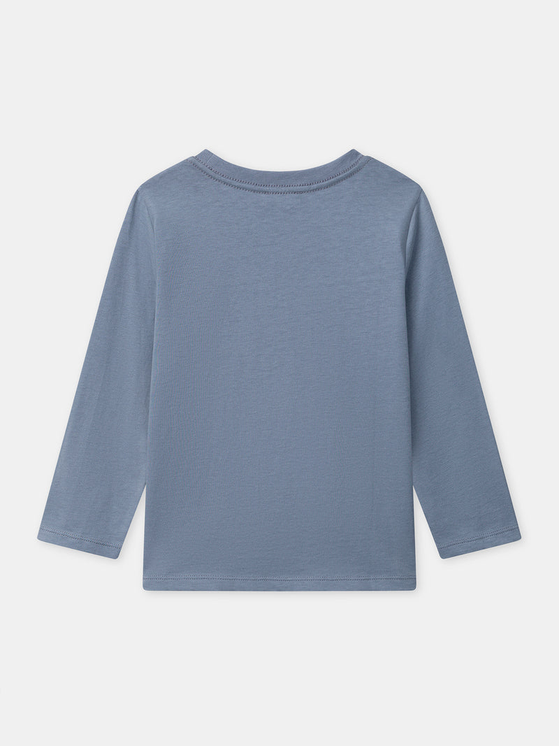 T-shirt grigio a maniche lunghe con stampa di astronauta per ragazzi