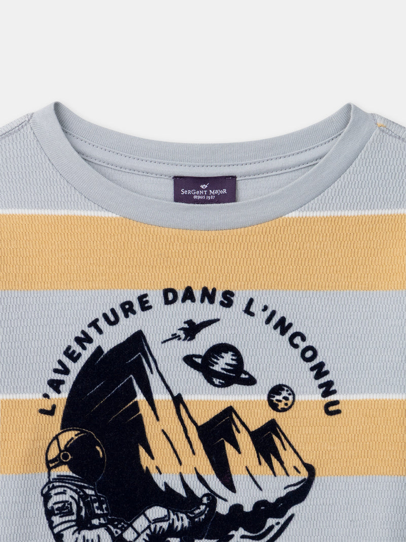 T-shirt à rayures et manches longues Garçon