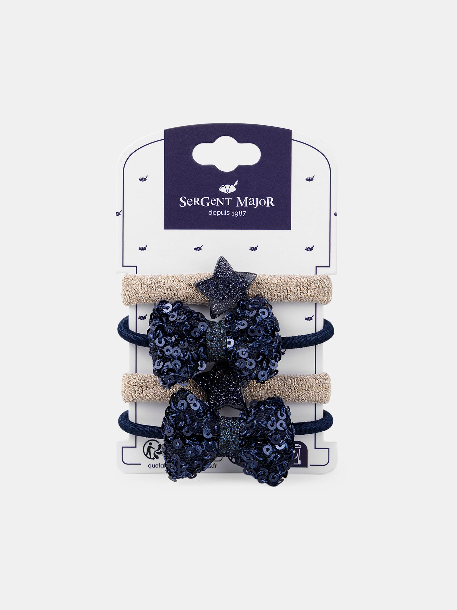 4 elastici blu con nodi e stelle per ragazze