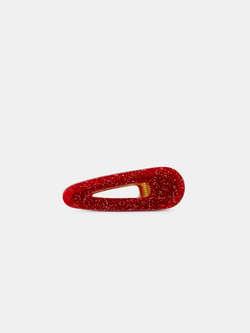 3 fermagli ecru con stampa floreale o rossi glitter per ragazze