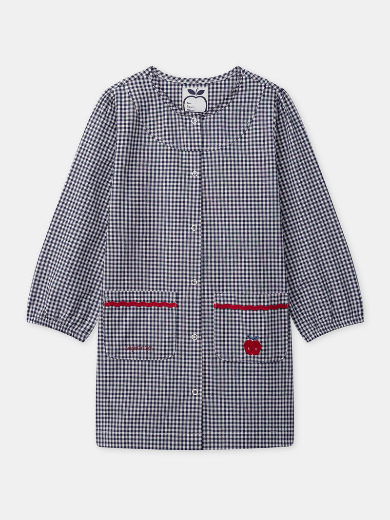 Grembiule a Pois Blu Marino e Bianco per Ragazze