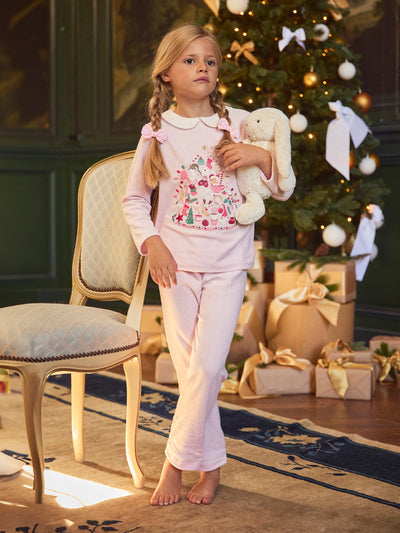 Pigiama Rosa in Velour per Ragazze
