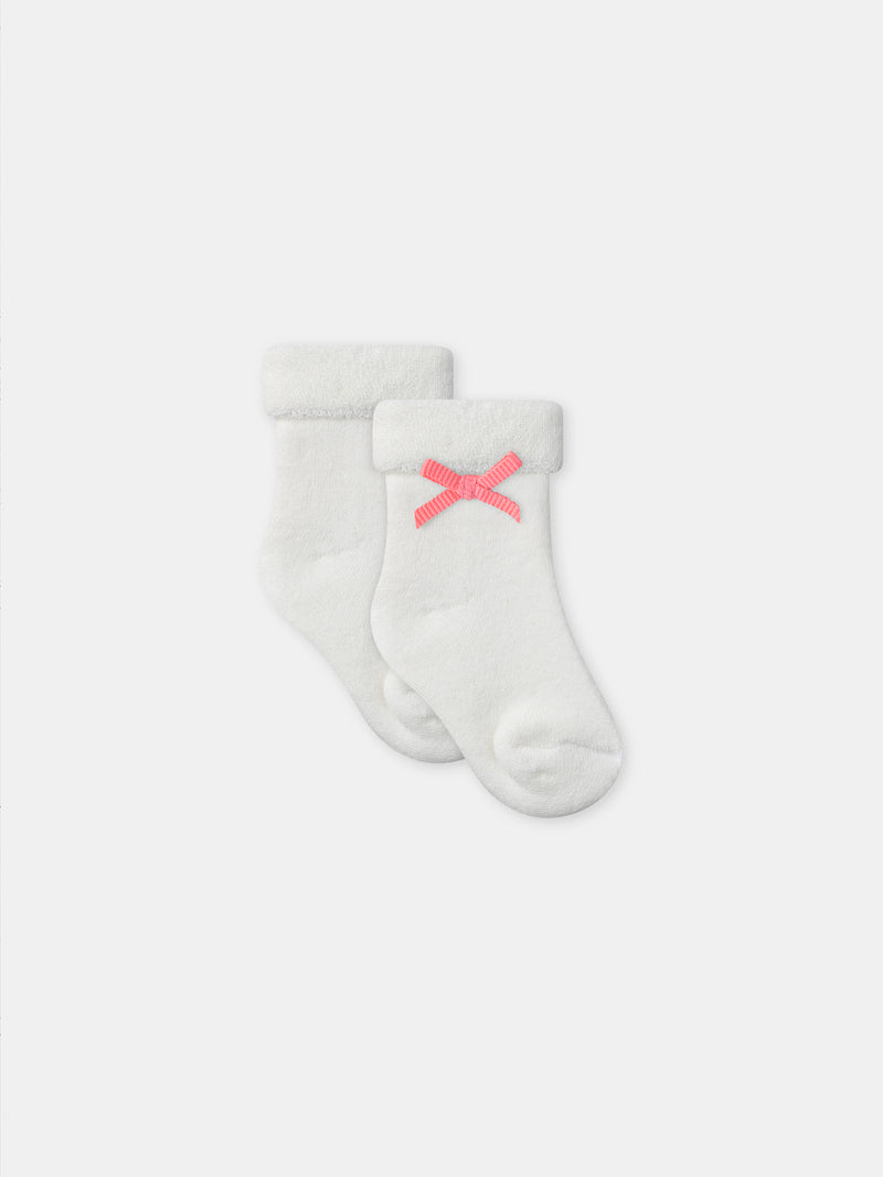 Set floreale + body ecru + calzini con nastro Nascita Bambina