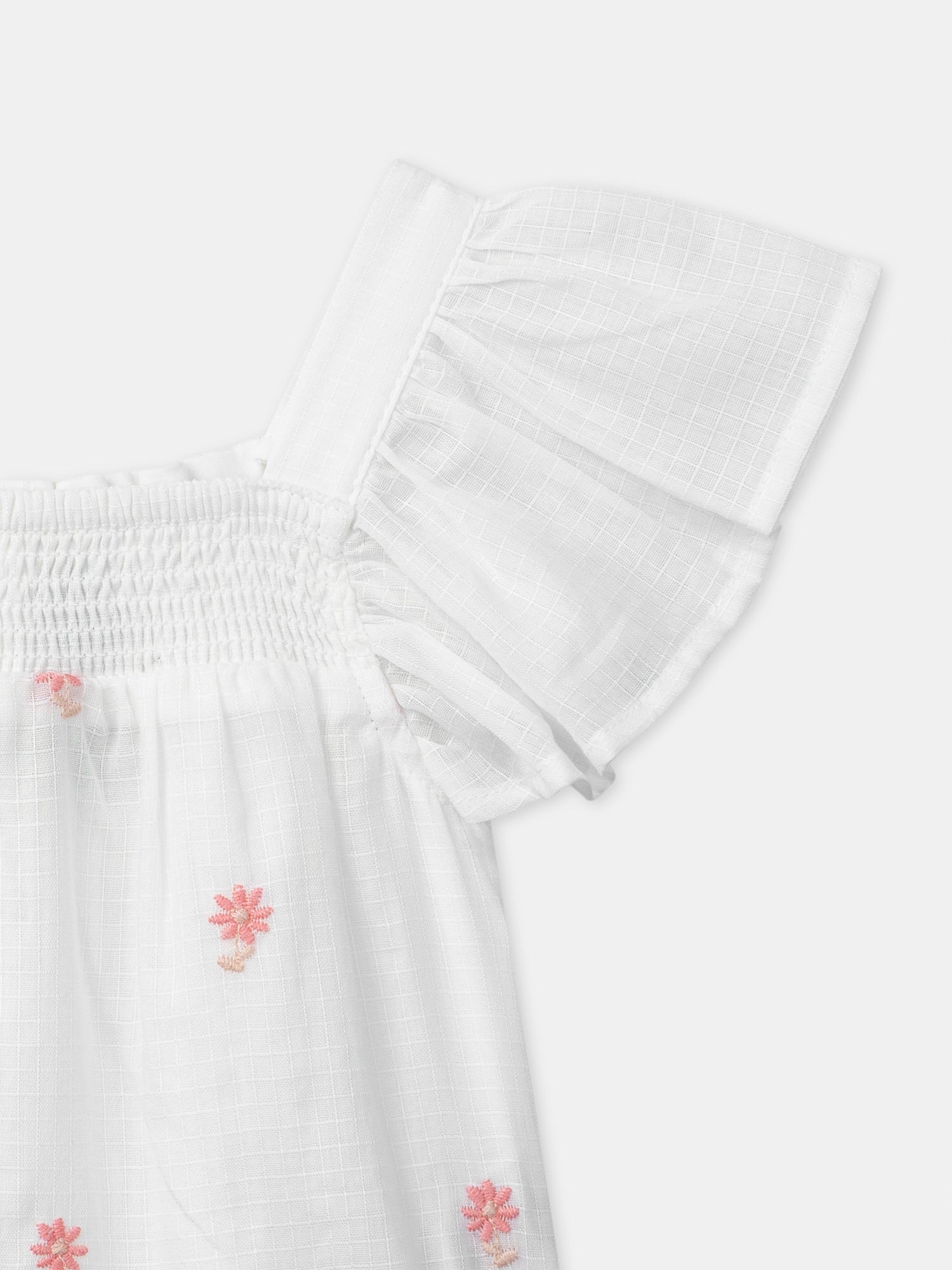 Blouse écrue à broderies fleurs Bébé Fille