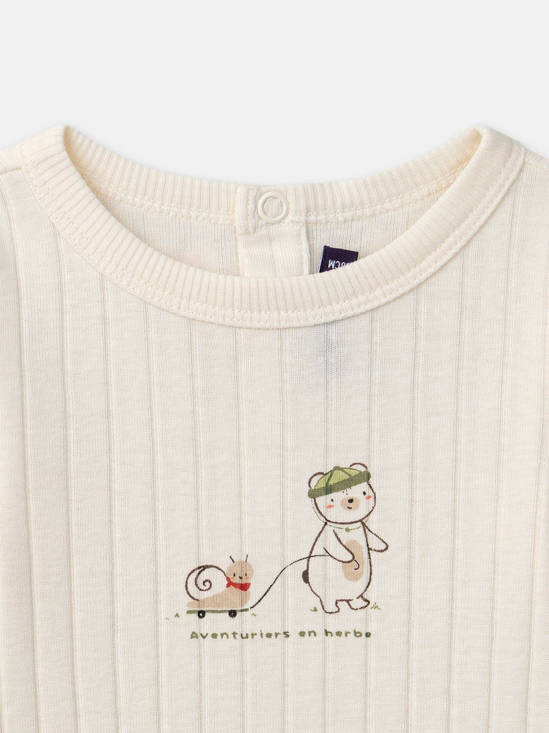Body avorio stampato con orsetti per bambino