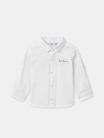 Camicia Ecru con Maniche Arrotolabili Bambino