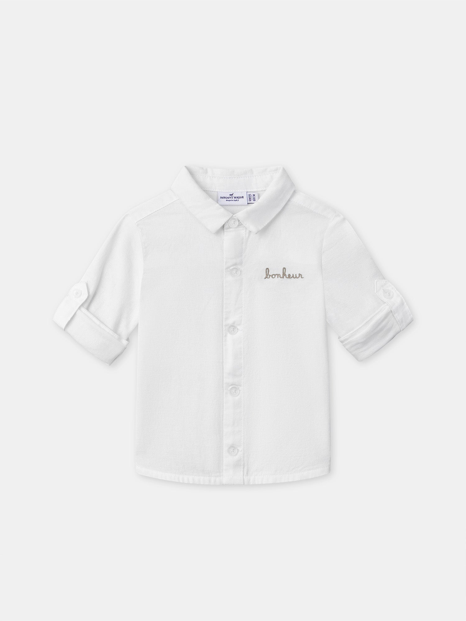 Camicia Ecru con Maniche Arrotolabili Bambino
