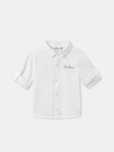 Camicia Ecru con Maniche Arrotolabili Bambino