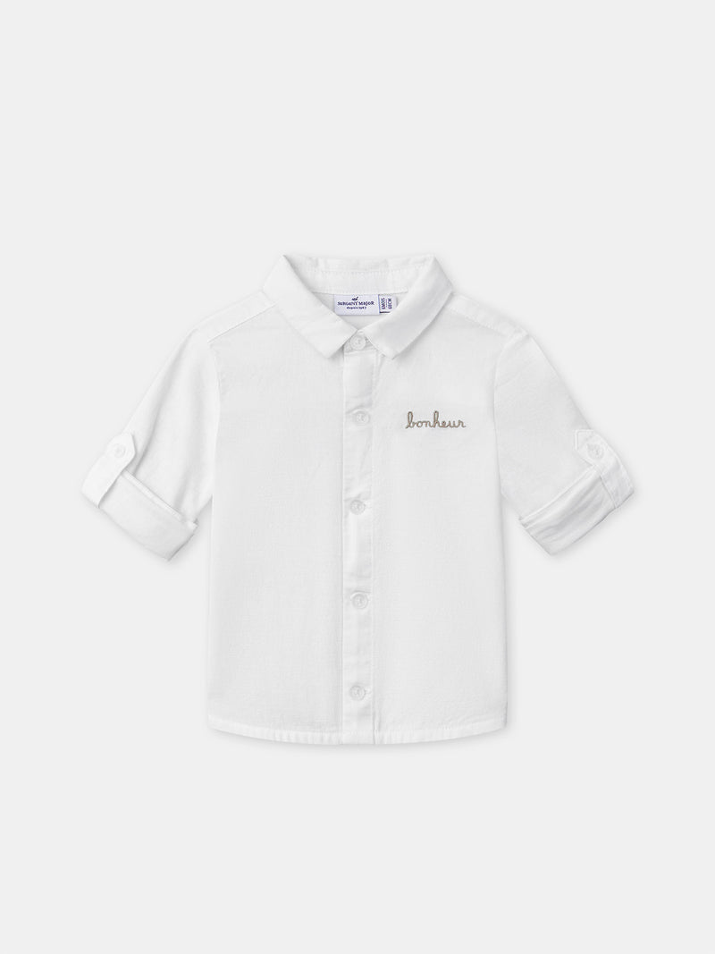 Camicia Ecru con Maniche Arrotolabili Bambino